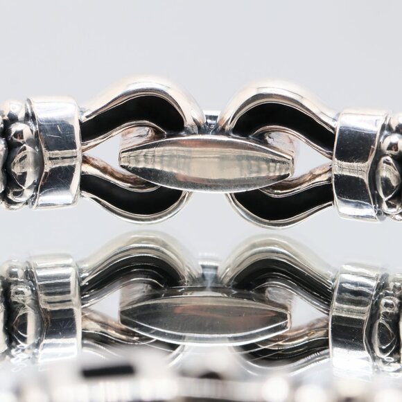Authentic Lagos Caviar Sterling Silver 16 Cluster Diamond Bracelet - Picture 6 of 10